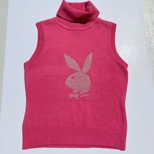 Vintage PLAYBOY Pink Sleeveless Sweater